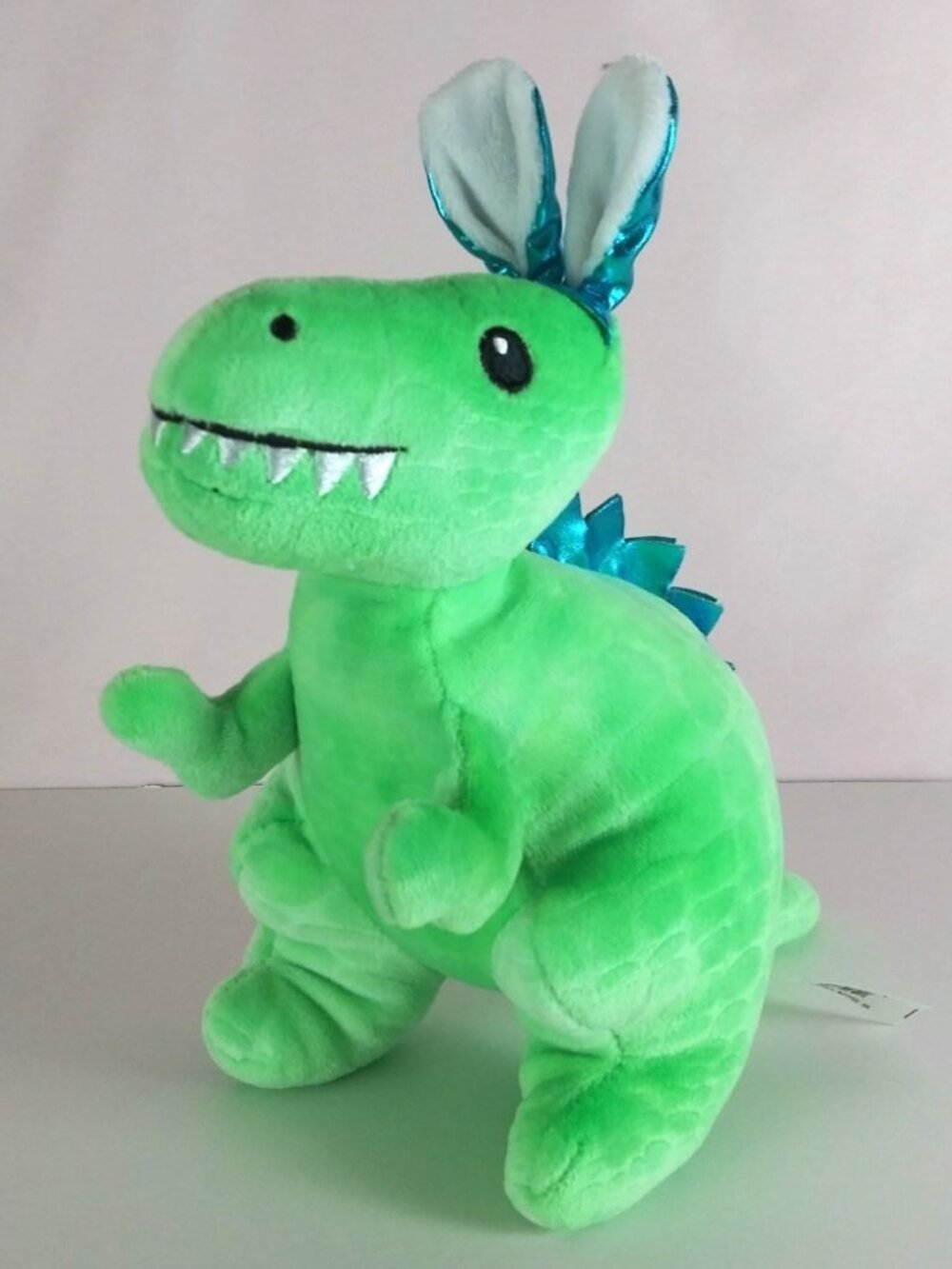 Way To Celebrate Easter Green Dinosaur Wearing Bunny Ears 8" Plush